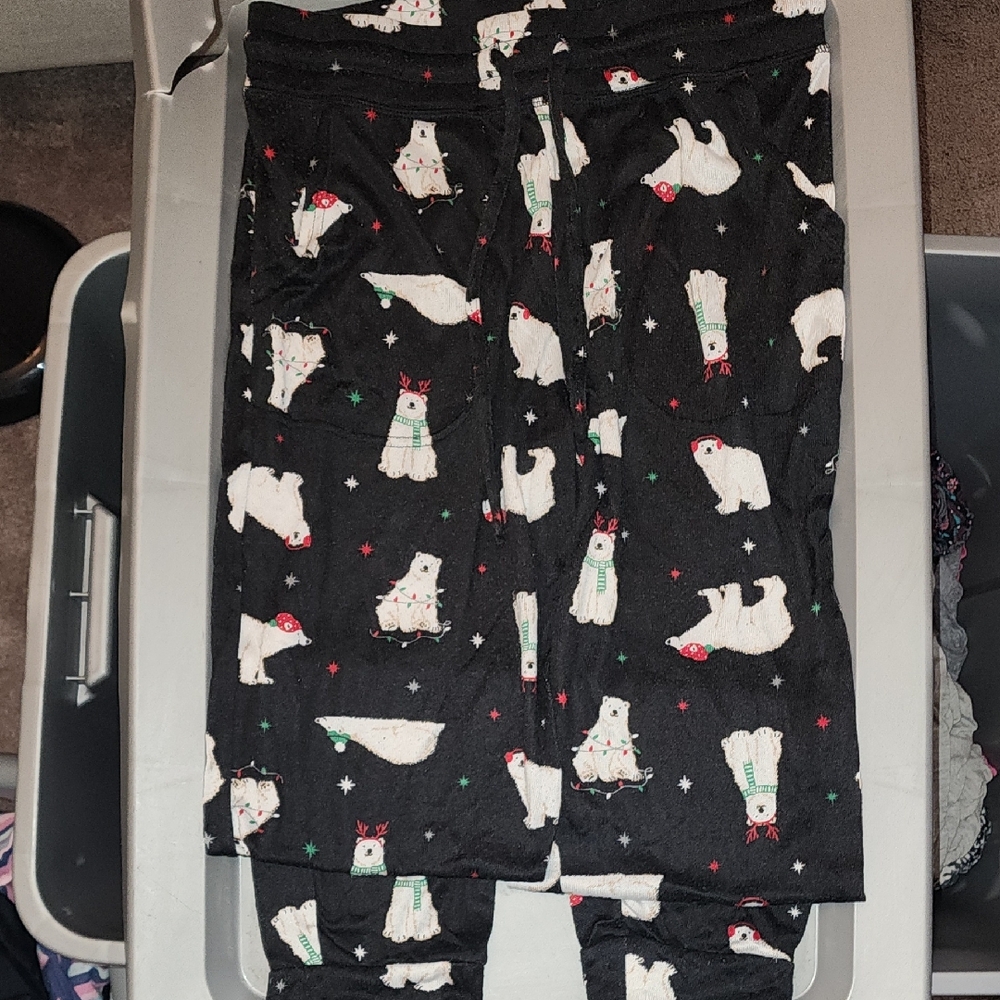 Secret Treasures Kids Pajama Bottoms - Black with Polar Bears